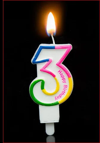 Красочные с днем рождения номер лампы в форме свечи Пижама для детей и взрослых, 1 2 3 4 5 6 7 8 9 0 1st, первый день рождения, юбилей, вечеринка, украшение Поставки - Цвет: 3