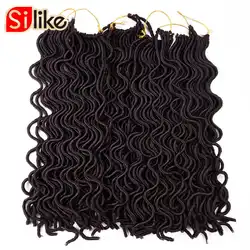 Silike Faux locs кудряшки 24 корни синтетические жгуты для вплетания Наращивание волос 10 "20" чистый цвет вязание крючком плетение волос