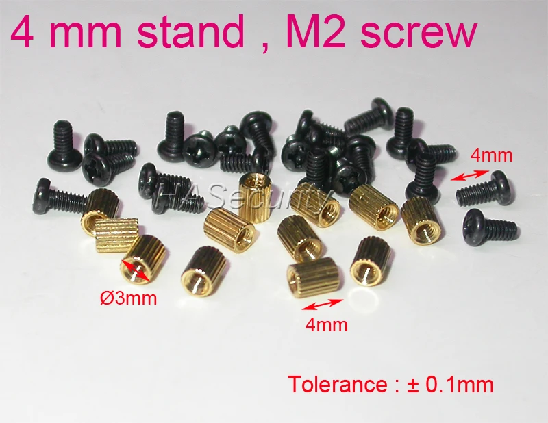 

12pcs 4mm brass stand / brace / puncheon with M2-4mm screw for security camera PCB module installation assembly