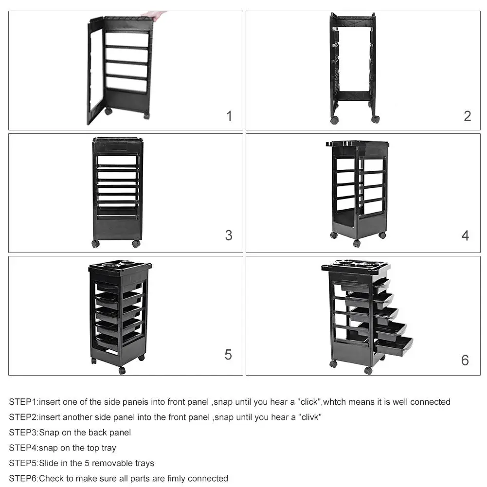 5 ящиков салонный инструмент для волос тележка для хранения Регулируемая высота тележки Красота Инструменты