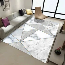 6mm 3D Carpet Living Room Rug Nordic Style Rectangular Geometric Marble Pattern Study Mat Bedroom Yoga Pad Xmas Decor Non-slip