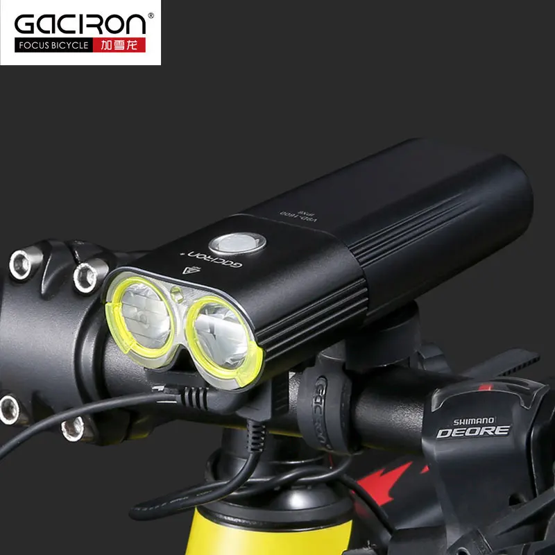 Discount Gaciron Bicycle Headlight Rear Light Suite Pack USB Charge Internal Battery LED Front Tail Lamp Cycling Lighting Visual Warning 1