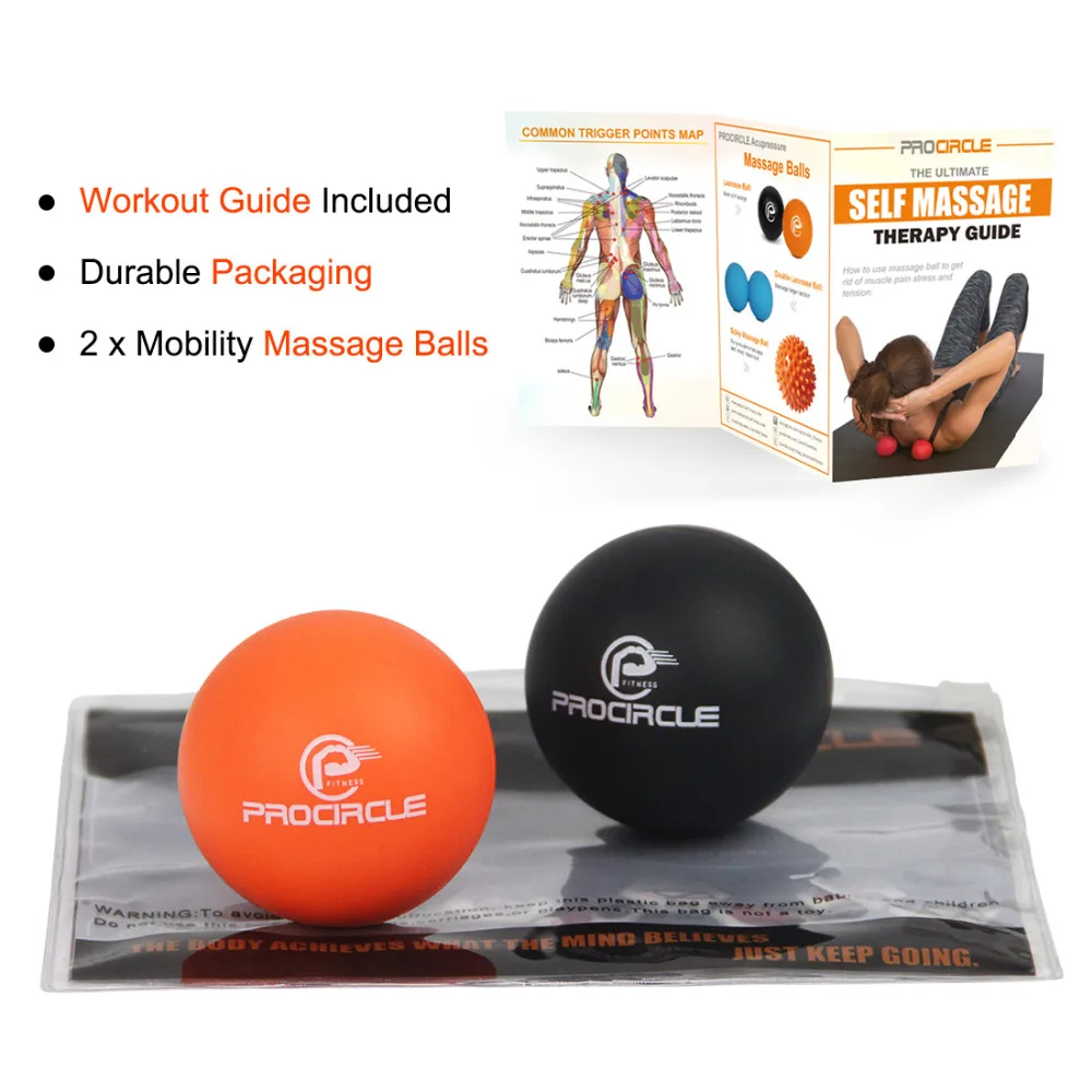 ProCirlce 2PCS Foot Massage Balls Rubber Lcrosse Balls For Trigger