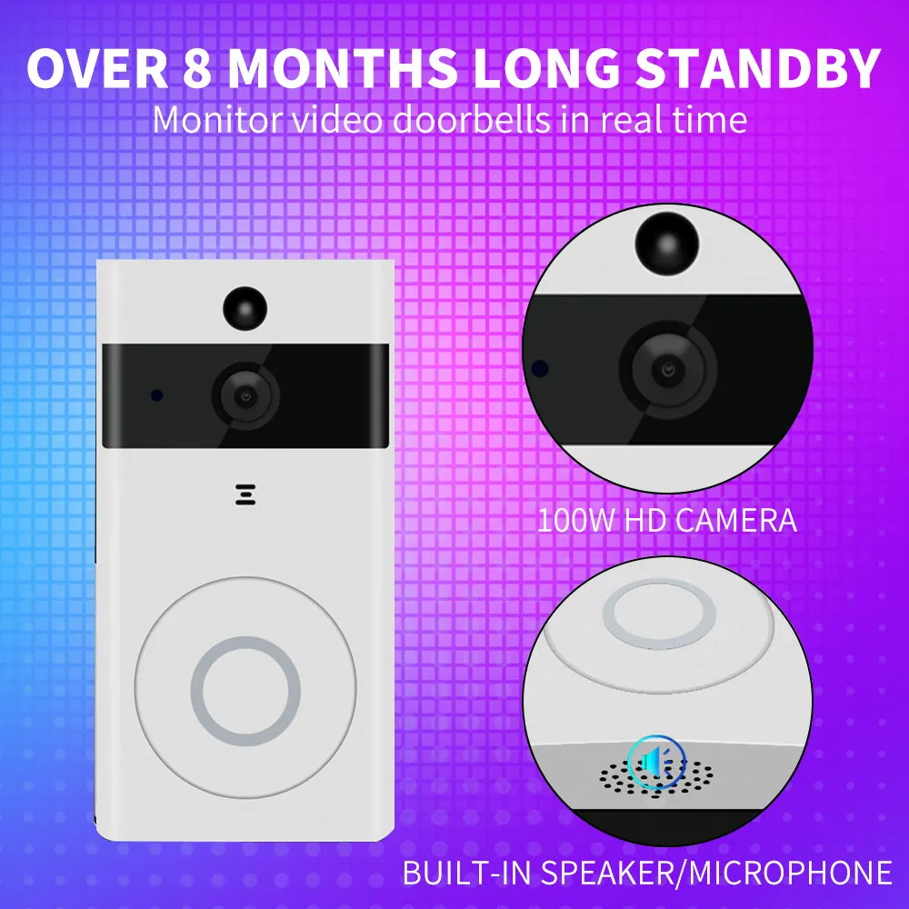 

FDBRO Mini Door Bell Camera Wireless Smart Door Bell IR Security Camera Video Wifi Doorbell Remote Intercom Monitor Free Ship