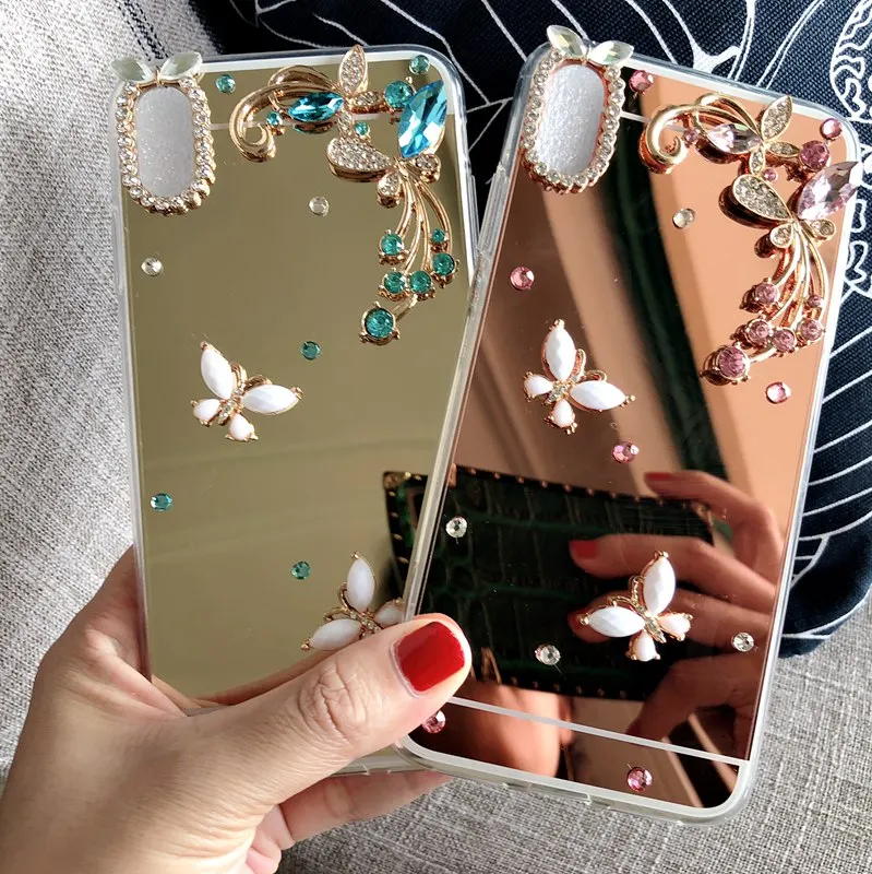 Luxury Mirror Case For Samsung Galaxy S9 S10 Plus Note 9 8 J4 J6 A5 A7 A8 A9 2018 A30 A50 A70 M20 M10 Butterfly Cover |