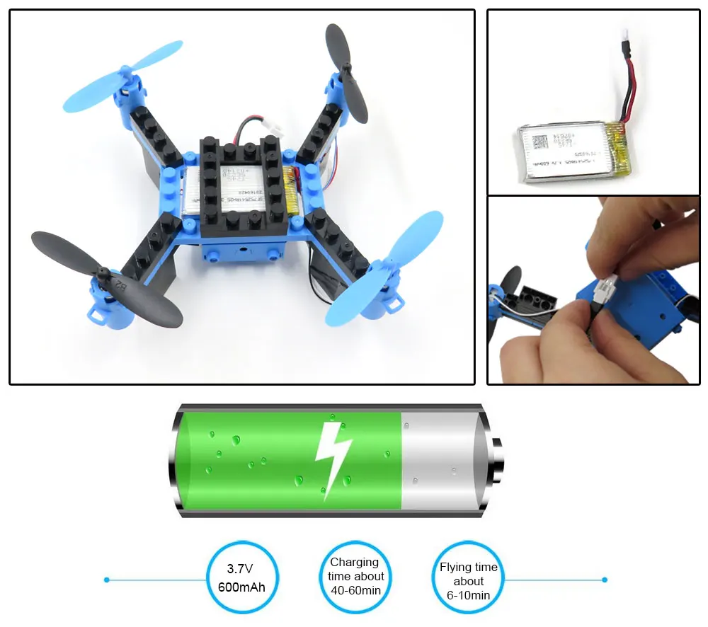 Freeshipping_Flytec_T11_DIY_Building_Block_RC_Quadcopter_3D_flip_Headless_Mode_Mini_Bricks_Pocket_Drone_For_Educational_Assembled_Model_5