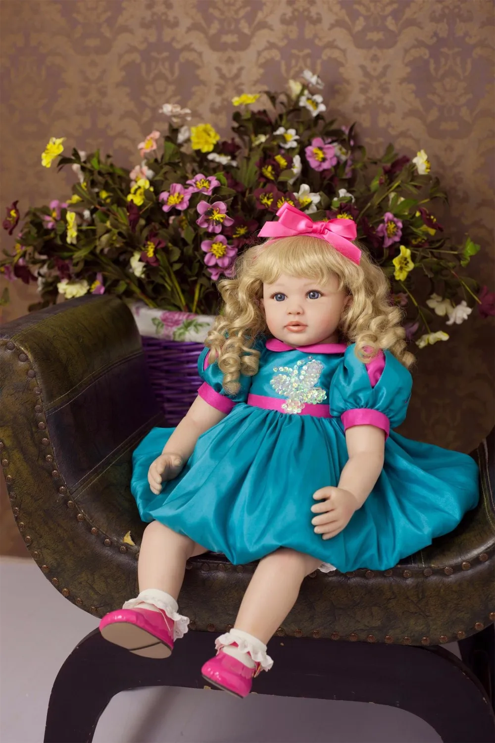 

55cm Silicone Vinyl Reborn Baby Doll Lifelike Toddler Baby Doll Girls Brinquedos beautiful Birthday Gift Play bebe Doll Toys
