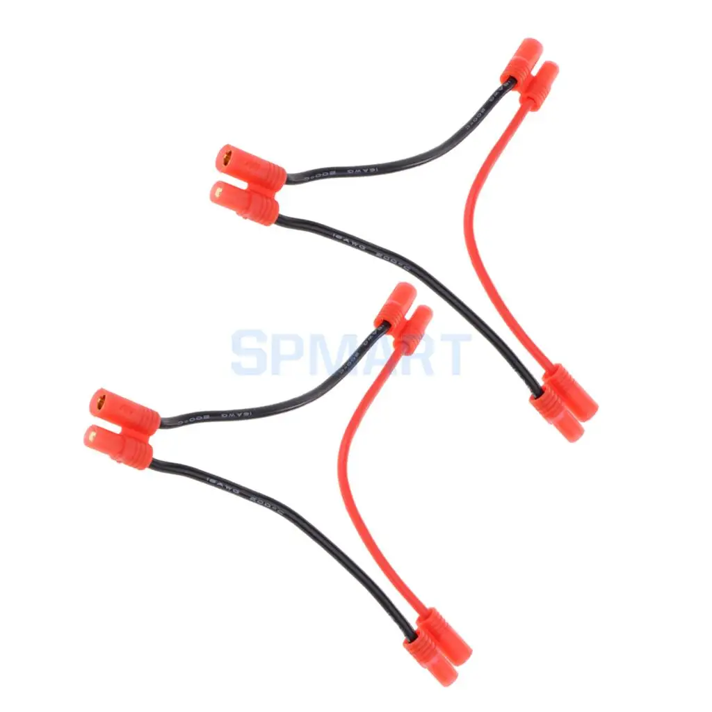 2 Pcs 3.5mm Plug Series Battery Connector Adapter Cable 16AWG Y Harness