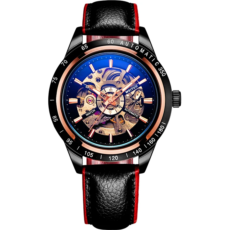 Relojes часы мужские MEITUO модные спортивные автоматические механические часы мужские часы Топ бренд Роскошные наручные часы Relogio Masculino