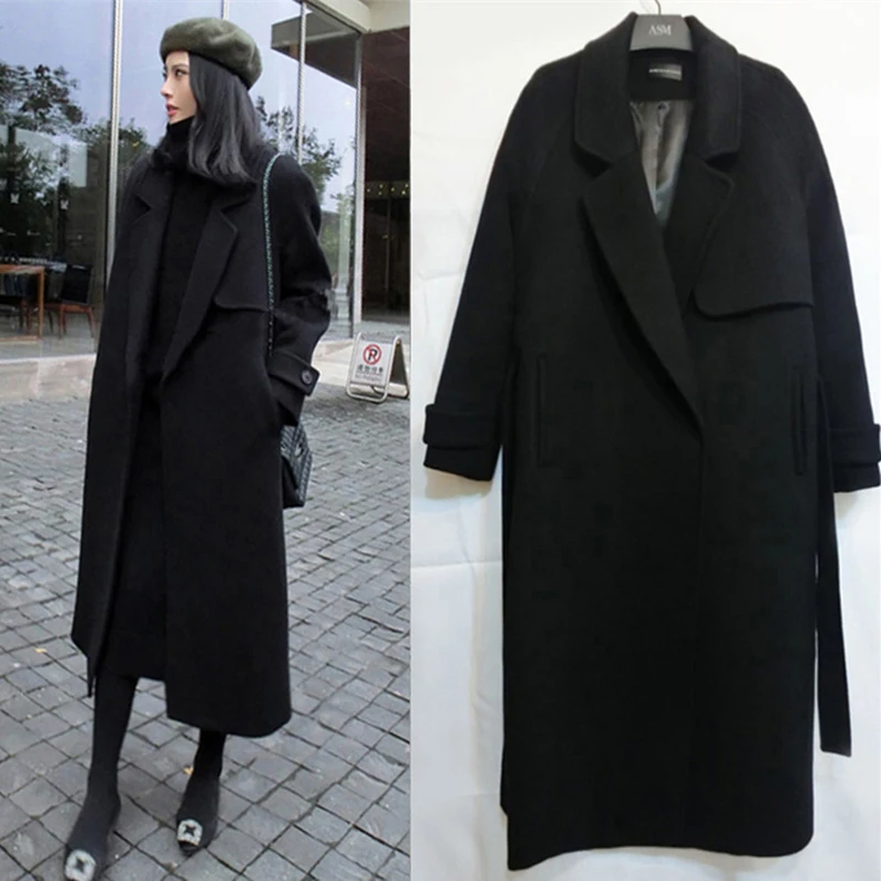 New Autumn Winter Fashion England Style Wool Blend Coat Women Single Button Thick Outerwear Sashes Windbreaker Woolen Coat Mw484 New Autumn Winter Fashion England Style Wool Blend Coat Women Single Button Thick Outerwear Sashes Windbreaker Woolen Coat Mw484