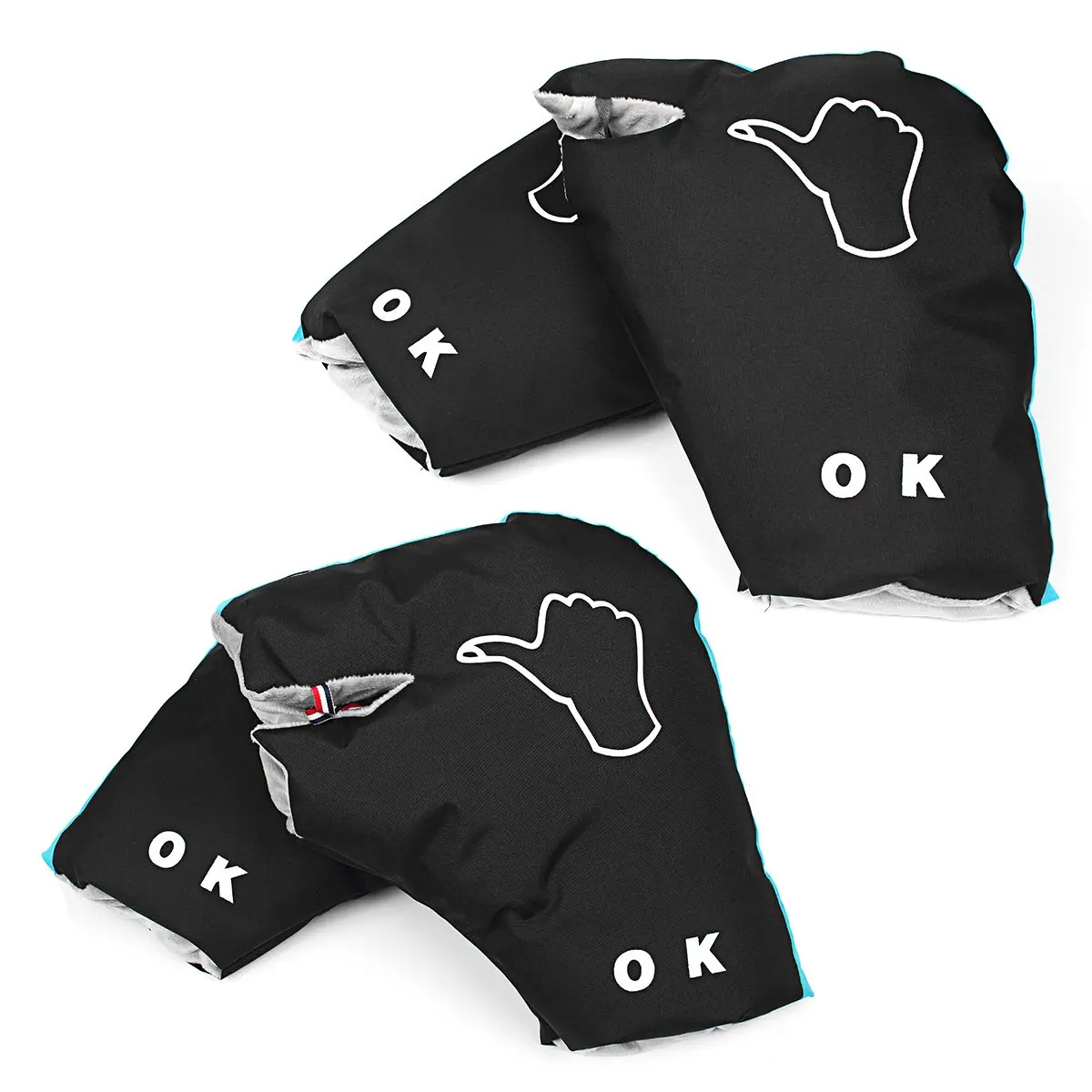 1 Pair Waterproof Motorcycle Scooter Handlebar Winter Gloves Motorbike