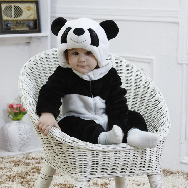 vapor Medición margen Disfraz de Animal de dibujos animados para bebé, pijama de franela con  capucha de manga larga para dormir, accesorios de fotografía para el hogar,  Panda y leopardo - AliExpress