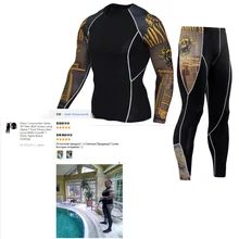 Кроссфит фитнес комплект с длинными рукавами+ pantalon mma облегающие компрессионные рубашки для кожи для мужчин Гидрокостюмы в стиле mma спортивный костюм для мужчин