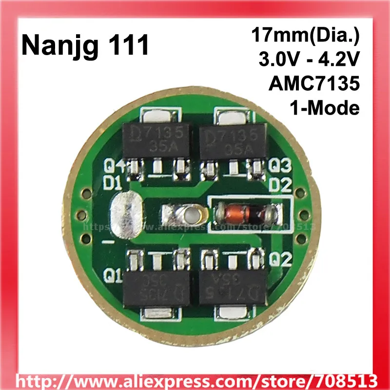 Nanjg 111 3 0 V 4 2 1/ 2/ 3/ 4x AMC7135 350mA/ 700mA/ 1050mA/1400mA 1 режимная светодиодная плата драйвера