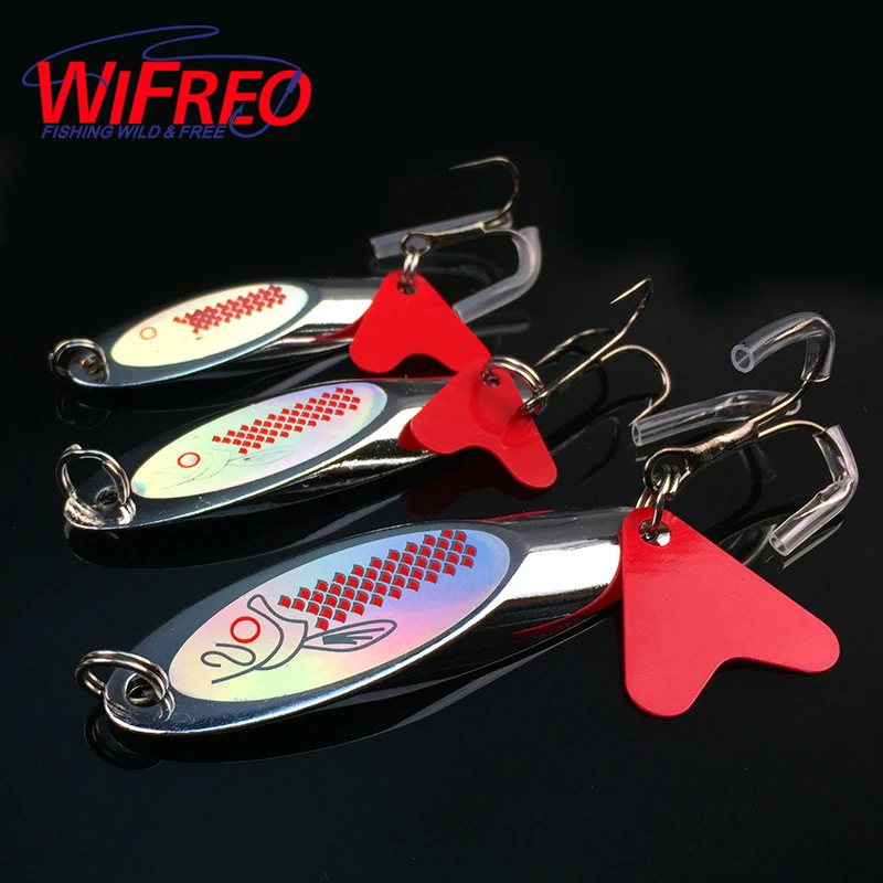 

Hot Red Heart Shape Metal Silver sequins Noise Paillette Hard Bait for Spoon Lures Treble Hooks bass 7g/10g/14g/21g