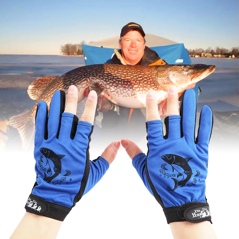 1 пара противоскользящие перчатки с 3 пальцами неопреновый тканевый Солнцезащитный Перчатки для рыбалки дышащие уличные рыболовные принадлежности