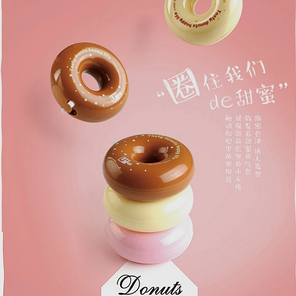 

2pcs Cute Donuts Kawaii Correction Tape Cartoon 5mmx8M Correction Tape For Kids Gift School Supplies Korean Stationery U+5035