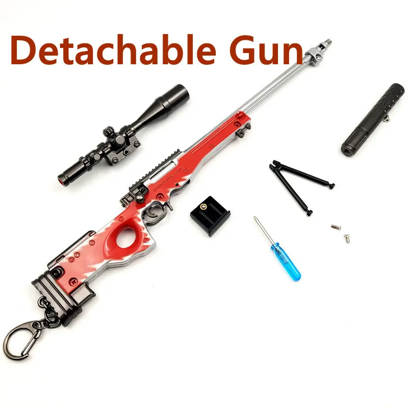 

32CM Game PUBG 98K AKM AWM Weapon Detachable Gun Model Keychain Of High Quality Key Chain Game Lover Gifts