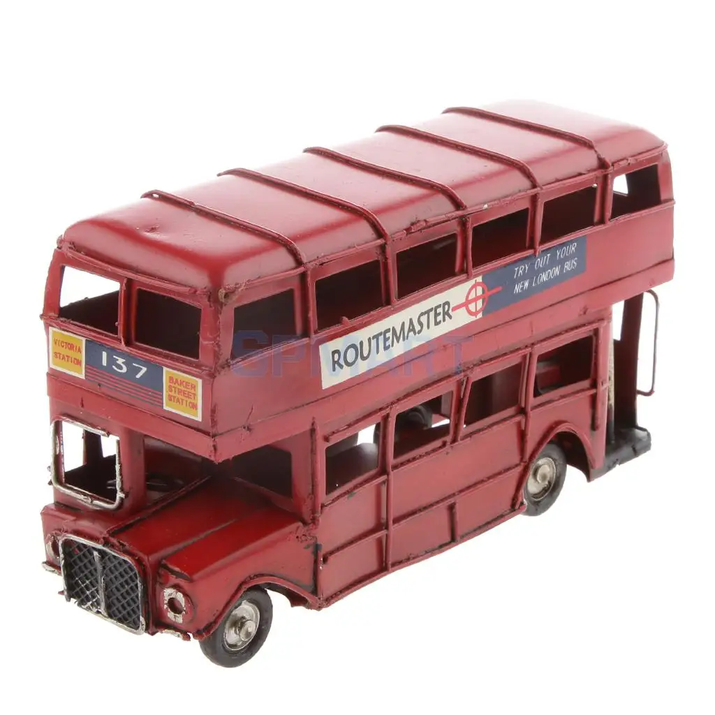 Детская Металлическая двухэтажная модель лондонского автобуса литые машины ручной работы