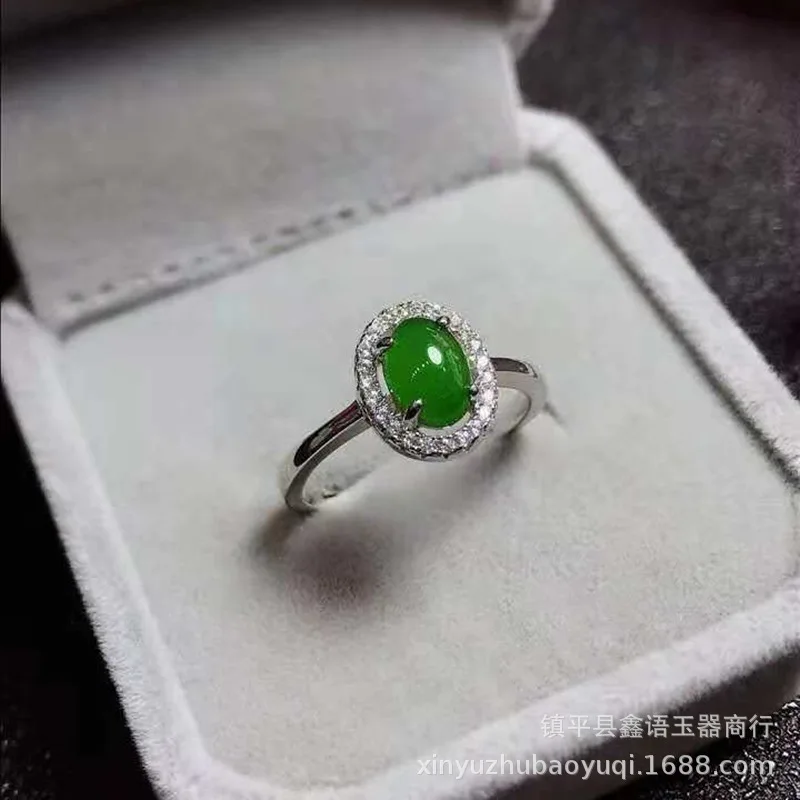 

2020 Rushed Time-limited Women Jasper Palladium Anel Feminino Manufacturers Wholesale Ring 925 Inlaid Hetian Stone Surface Ice