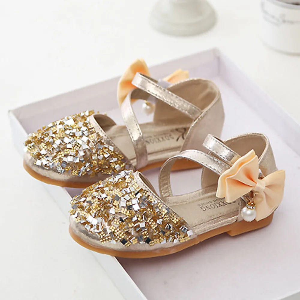 

Girl Princess Dance Shoes Children's Leather Single Shoe for Party 2019 Sequin bandage comfortable princess shoes Zapatos #YL3