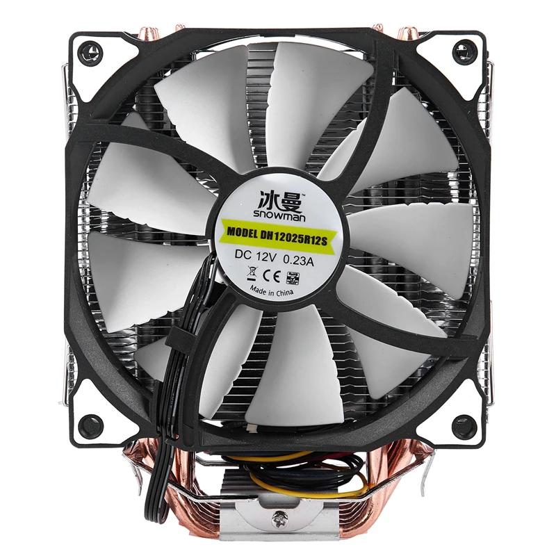 

SNOWMAN 4PIN CPU cooler 6 heatpipe Double fans cooling 12cm fan LGA775 1151 115x 1366 support Intel AMD