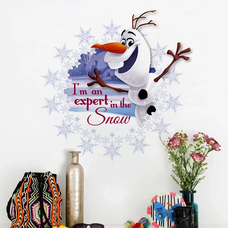 Cartoon Frozen Elsa Height Measure Wall Sticker Olaf Wall Stickers For Kids Rooms Removable Wall Stickers Home Decor Living Room