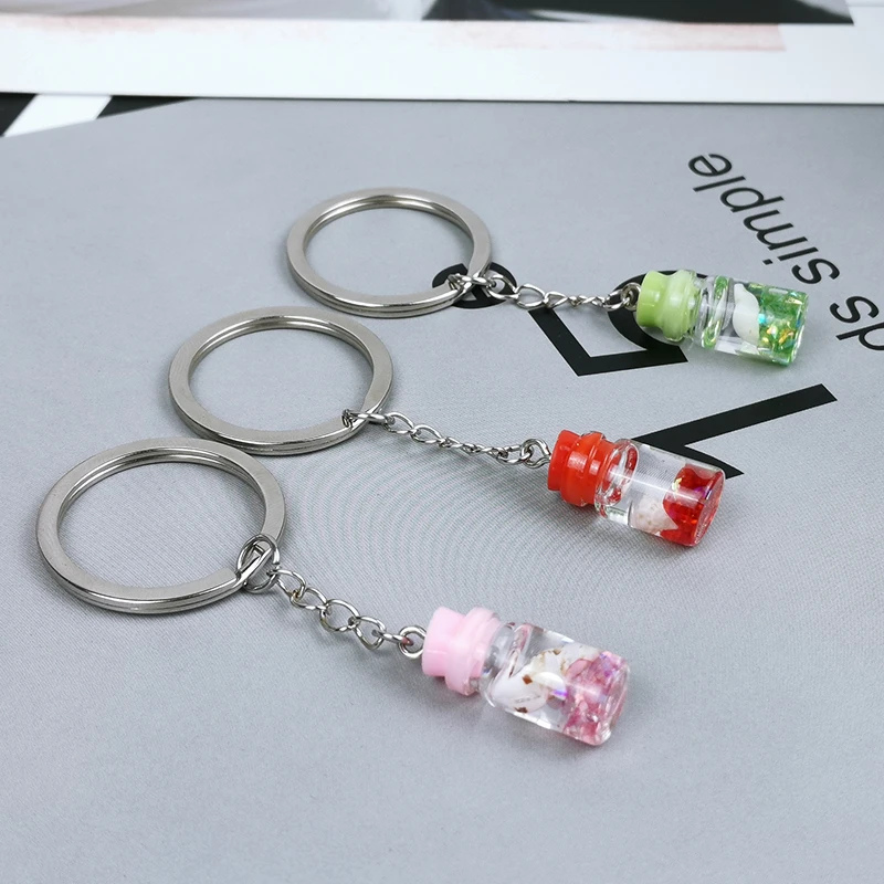 

Personality Resin Conch Sand Keychain Drift Bottle Candy Color Acrylic Keyring Women Men Girl Key Chain Bag Pendant Jewelry Gift