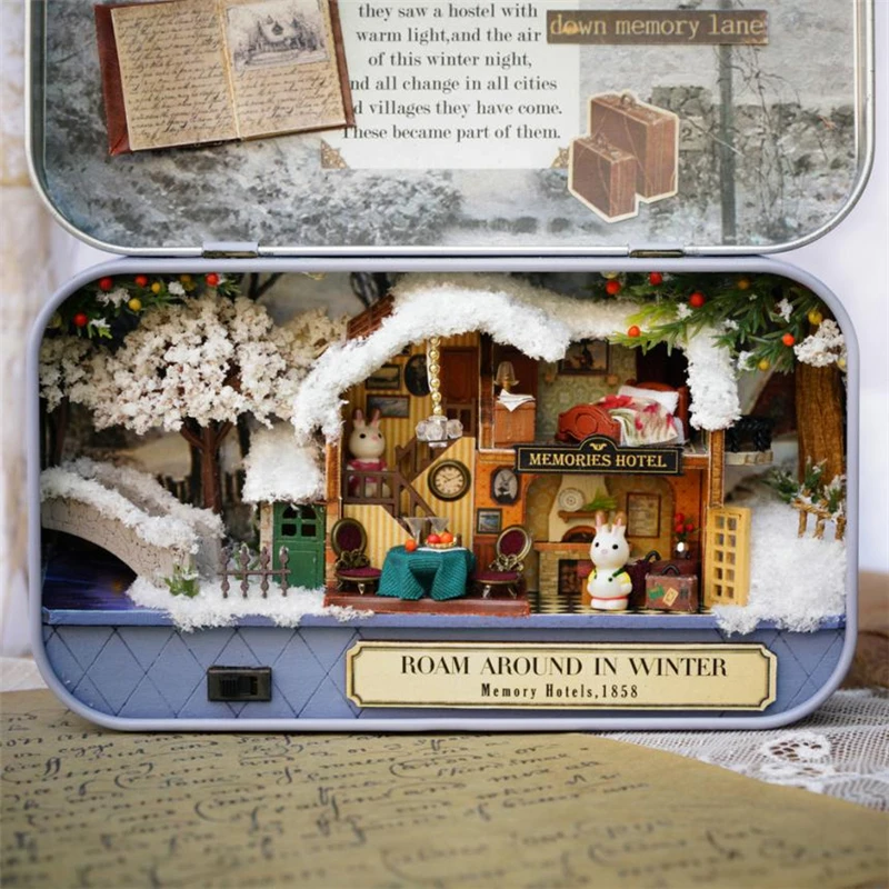 DIY Miniature 3D Doll House Dollhouse Kit for Box Theatre Trilogy Green Forest Wear-resistant Creative hot sale C0418#30        11