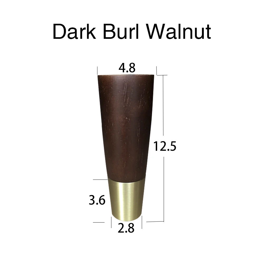 

4.8x12.5x2.8CM Simple Style Table Leg Rubber Wood Leg Cabinet Furniture Feet with Iron Plate and Screws