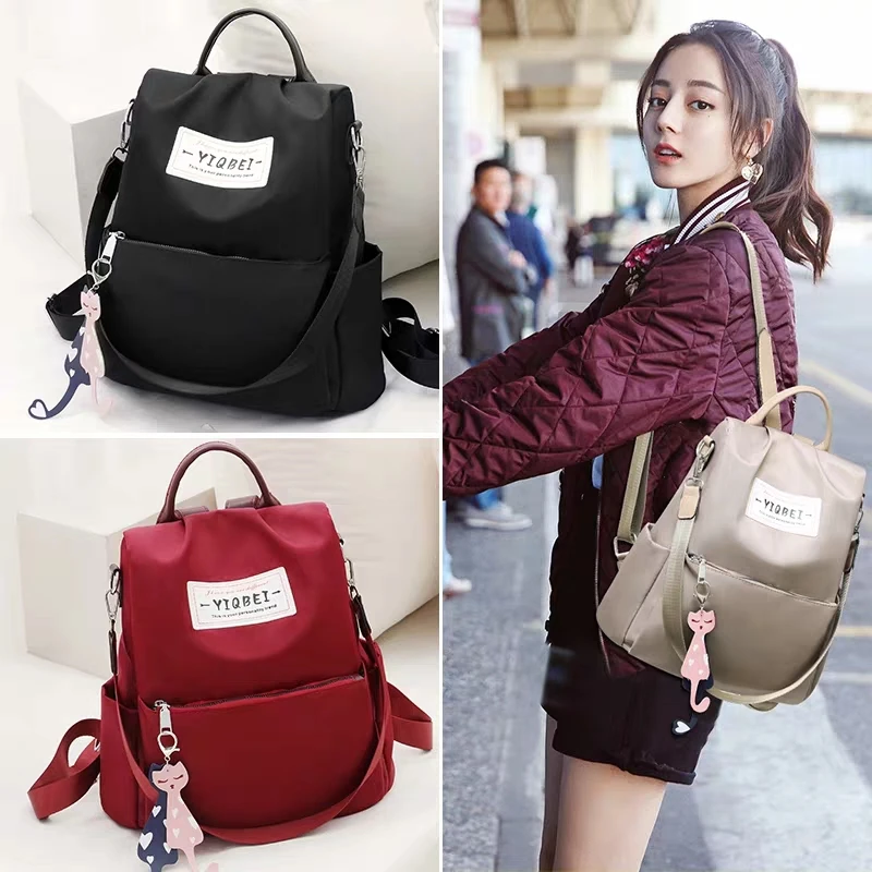 

JUILE hot women backpack fashion shoulder bag diagonal package exquisite Oxford cloth backpack student bag youth female backpack