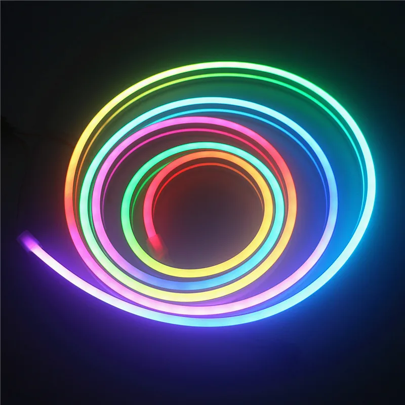 2 м RGB led Neon pixel Rope DC 5 В WS2812B WS2812 водонепроницаемая лампа дневного света лента