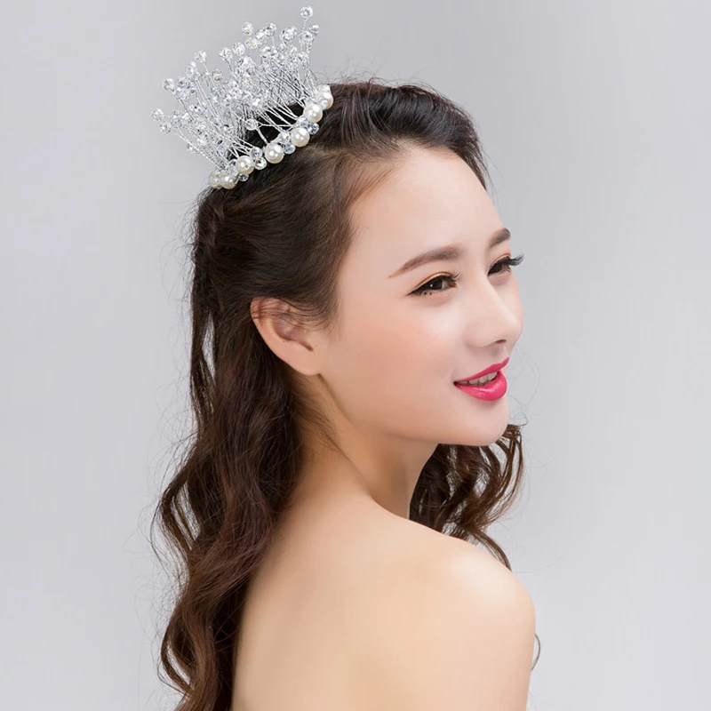 New Sparkling Crystal Pearl Headband Bridal Hair Accessories For