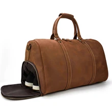 Luufan Новое поступление мужская кожаная дорожная сумка для путешествий, сумки для путешествий на открытом воздухе, деловая сумка на плечо, отделение для обуви, Большая вместительная сумка