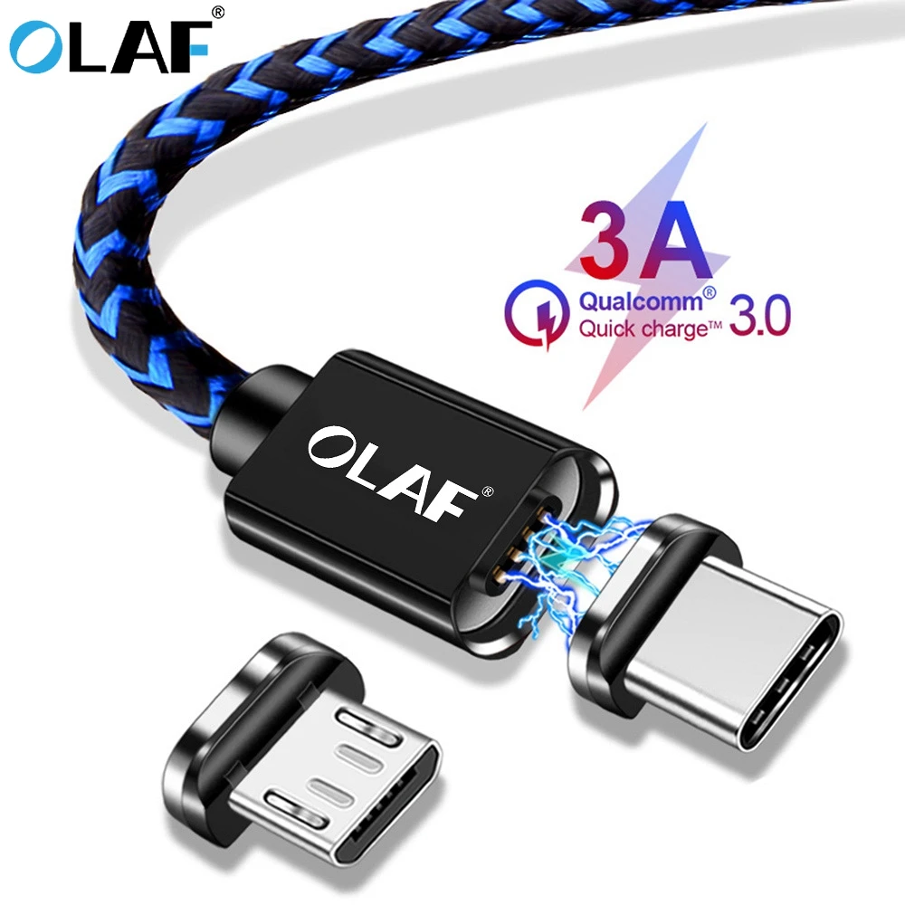 

3A Magnetic Cable 1M Micro USB Type C Cable For iPhone Fast Charging USB Type-C Phone Magnet Charger For Samsung Xiaomi Huawei