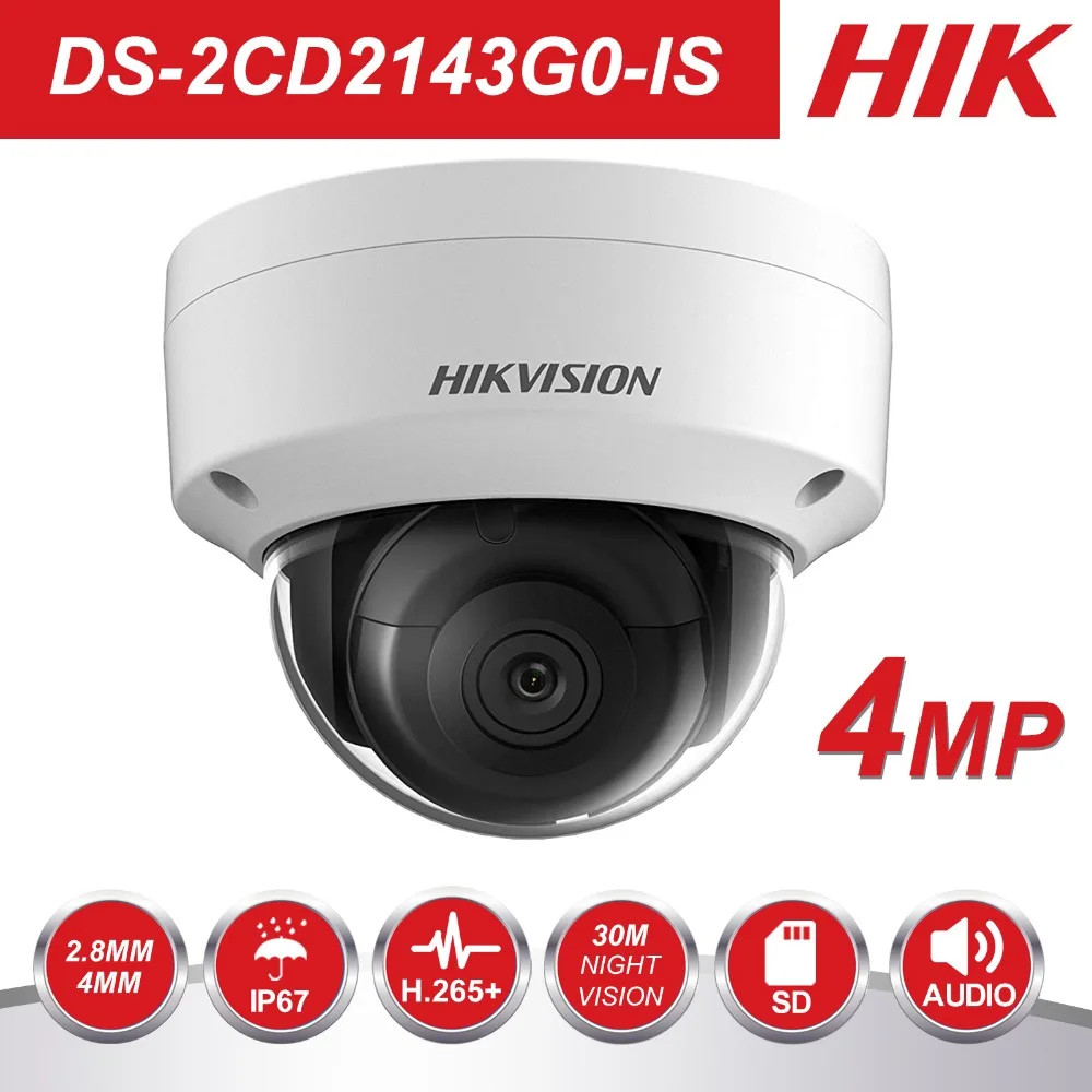 

HIK CCTV Camera DS-2CD2143G0-IS 4 Megapixels Network Dome Camera PoE IP Camera with IR Day/Night DNR 3-axis adjustment