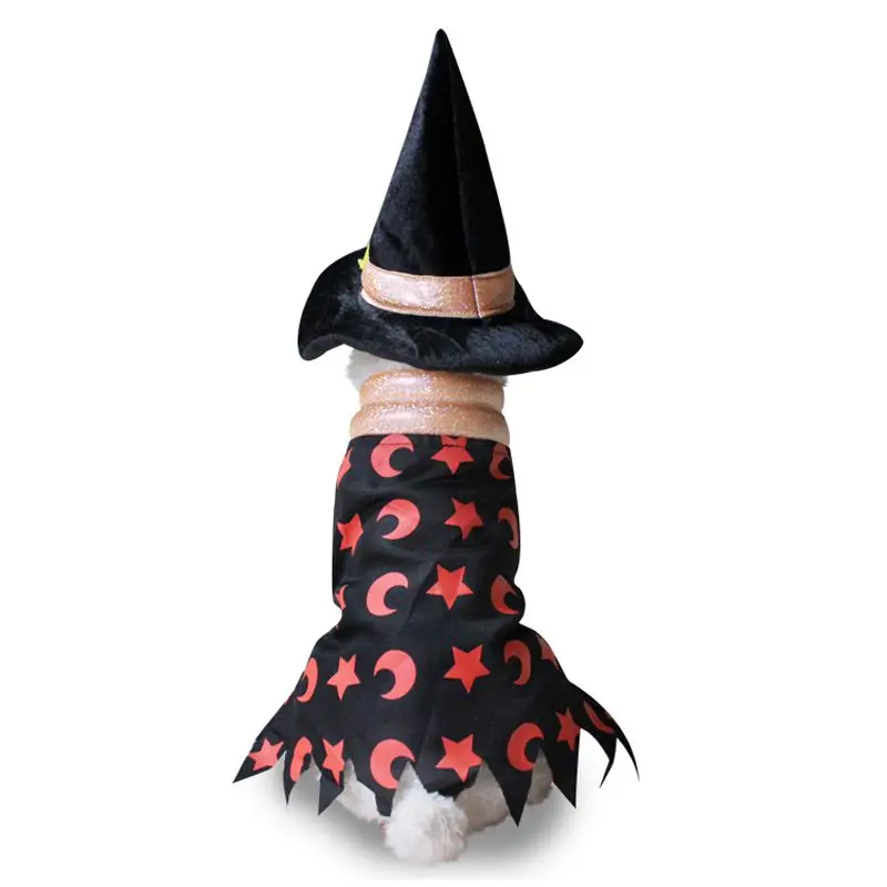 Хэллоуин Pet Puppy милый ведьма косплэй костюм для праздника забавные Одежда для собак наборы ухода за кожей наряд стоя костюм со шляпой Щенок Одежда