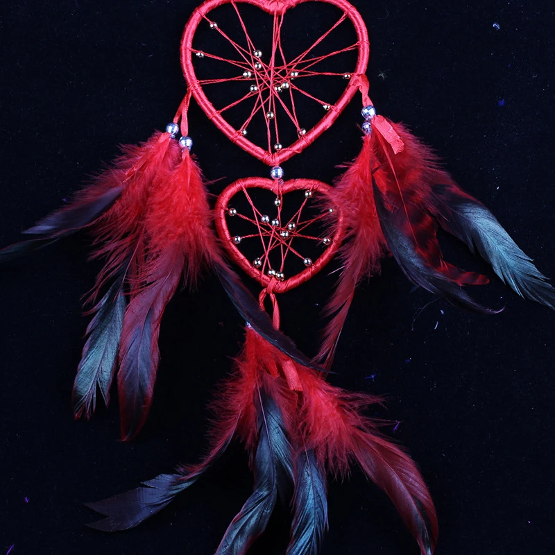 Newest Heart Shaped Dream Catcher Dreamcatcher with Feathers Wall Hanging Home Decor