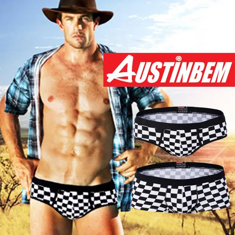 High quality brand AUSTINBEM grid boxers men