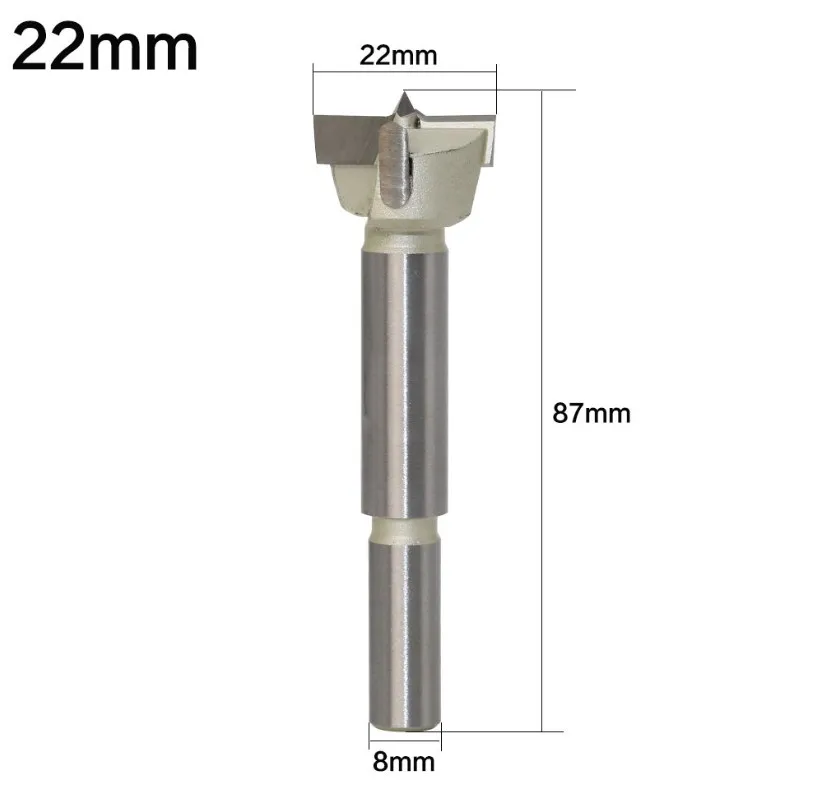 1 шт- ЧПУ твердосплавный деревообрабатывающий фрезерный станок, сверло по дереву, Замочная скважина деревянная дверь Сверло по дереву - Длина режущей кромки: 22mm