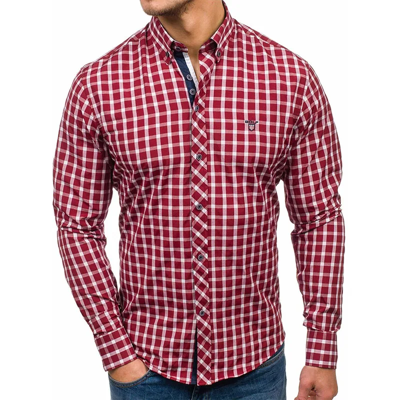 

ZOGAA Brand New Fashion Plaid Shirt Men Long Sleeve Multicolor Shirts For Man Business Leisure Shirts Camisa Social Masculina