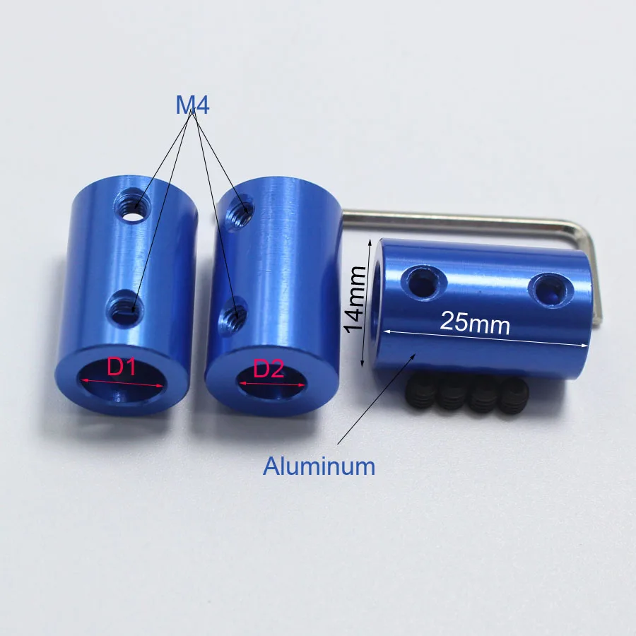 5sets OD14L25 5x8mm Aluminium Alloy Coupling 5mm to 8mm Shaft Couplings