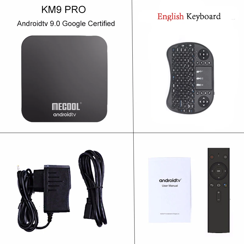 MECOOL KM9 PRO A tv Android tv Google Сертифицированный Android 9,0 tv Box 4 ГБ 32 ГБ Amlogic S905X2 4K 5G Dual Wifi BT4.0 PK KM3 - Цвет: KM9-E