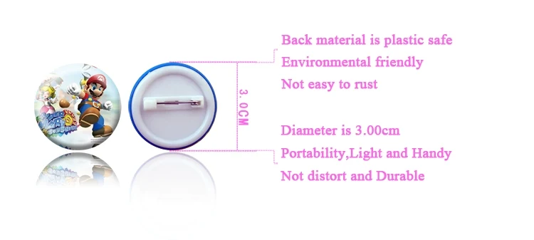 27-90 шт., пластиковая мультяшная круглая брошь, значки, милые значки на кнопке, значок, детская одежда, кронштейн, Декор