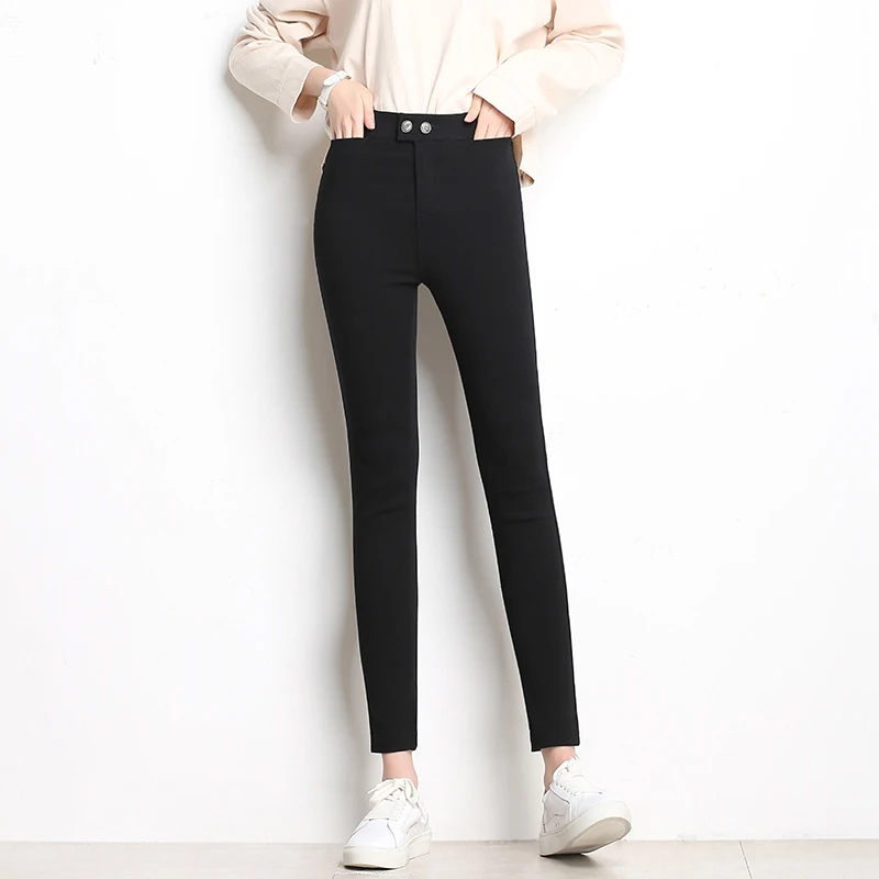 

CTRLCITY 2018 Women Pants Stretch Pencil Pants Female Black Plus Size Large Size Lady Skinny Leggings Slim Pencil Pants