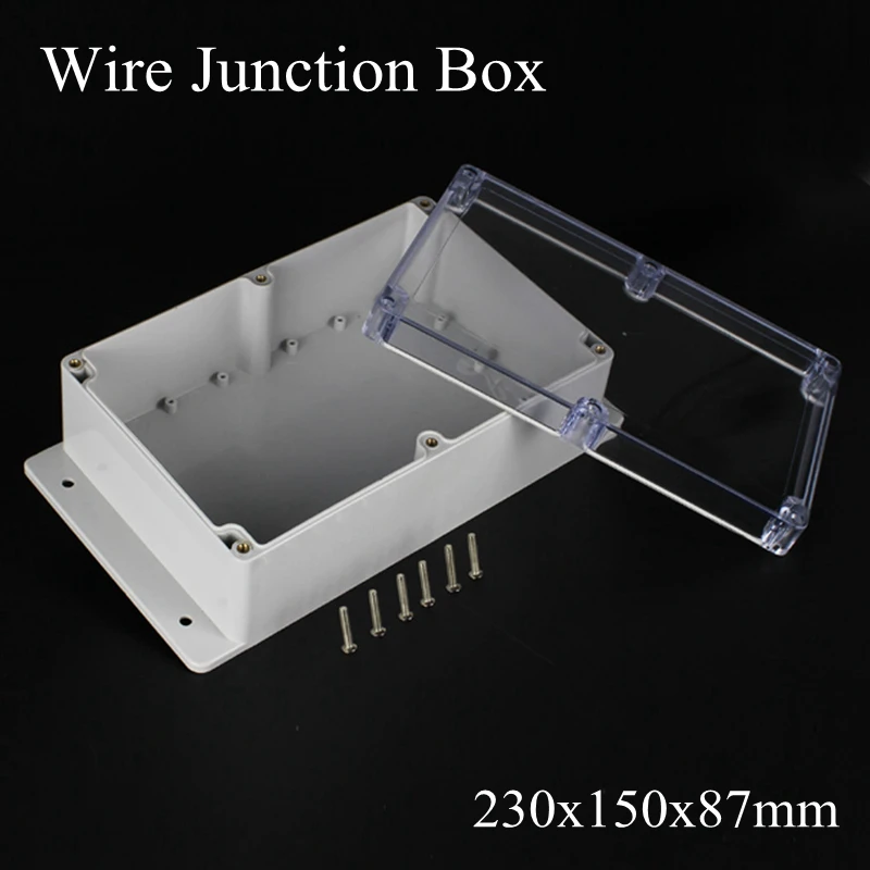 

IP65 230x150x87mm Waterproof Junction Box Transparent Plastic Project Box Terminal Clear Outdoor Enclosure Box Wall Mounting
