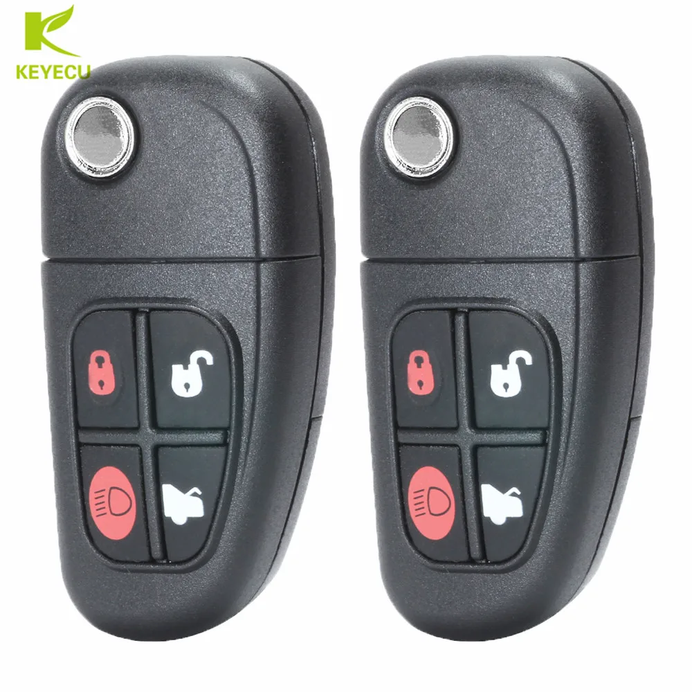 Запасной дистанционный ключ KEYECU с 4 кнопками 433 МГц и чипом 4D ID60 для Jaguar X Type S XJ & XJR