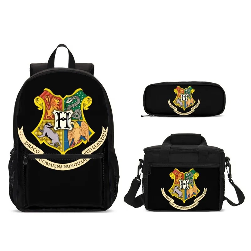 

3Pcs/Set Portfolio School Bags For Boys Girls Fantasy Magic Academy Letter 3D Printing Backpacks Kids Bookbag Mochila Escolar