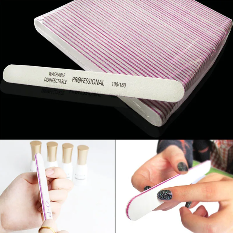 

Nail Art Sanding Files Polish Block Buffer Durable Manicure Tools White Pro