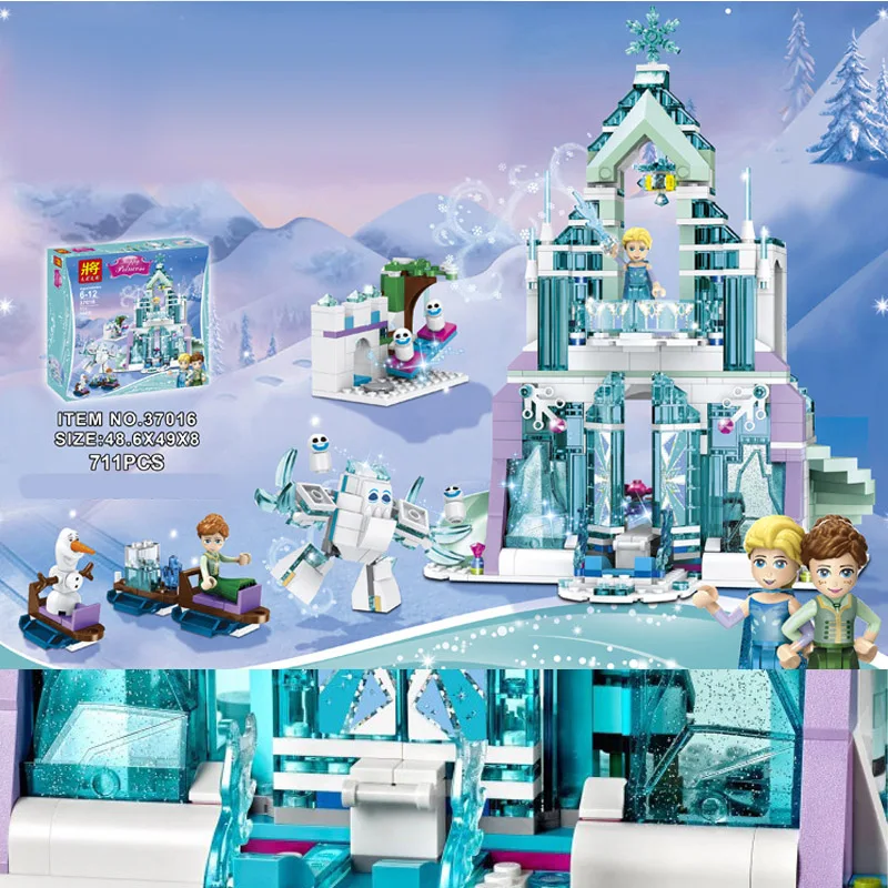 

Princess Series Elsa Anna Magic Ice Castle Palace Model Building Blocks Bricks With Legoinglys Children Toys Gift